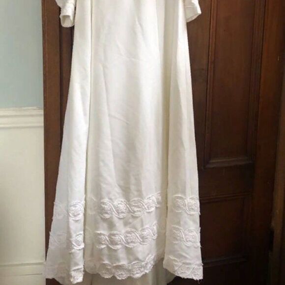 Vintage Wedding Dress Size Medium Edwardian Style White - Picture 5 of 7
